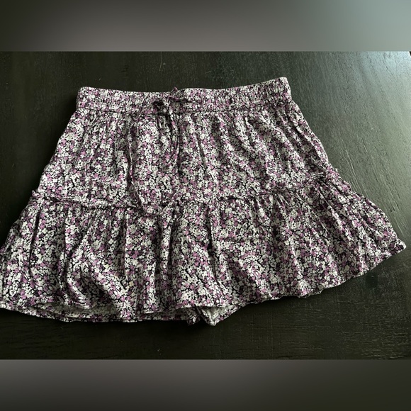 Zara Floral Skort Size M Stretchy Elastic Waist - Picture 3 of 4